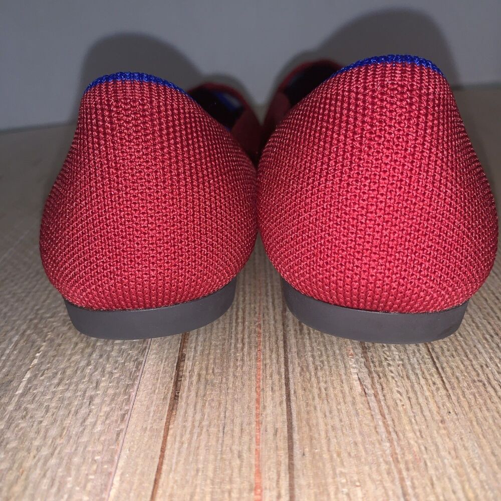 ROTHYS Women's 7.5 Pointed Ballet Flats Chili Red Washable Shoes Casual Office - Picture 10 of 13